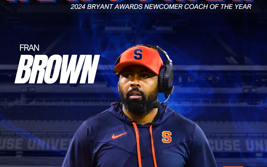 Syracuse University’s Fran Brown named Paul “Bear” Bryant Newcomer Coach of the Year Award recipient