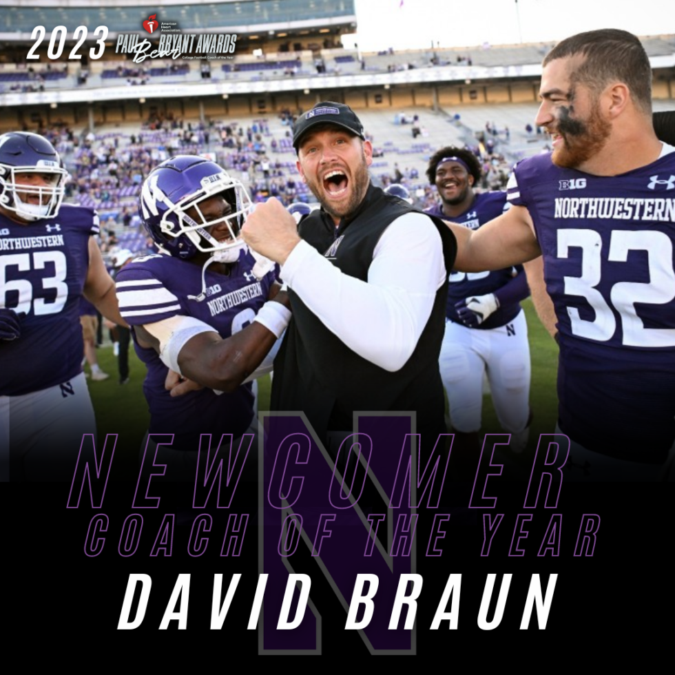 Northwestern’s David Braun Named Inaugural Paul “Bear” Bryant