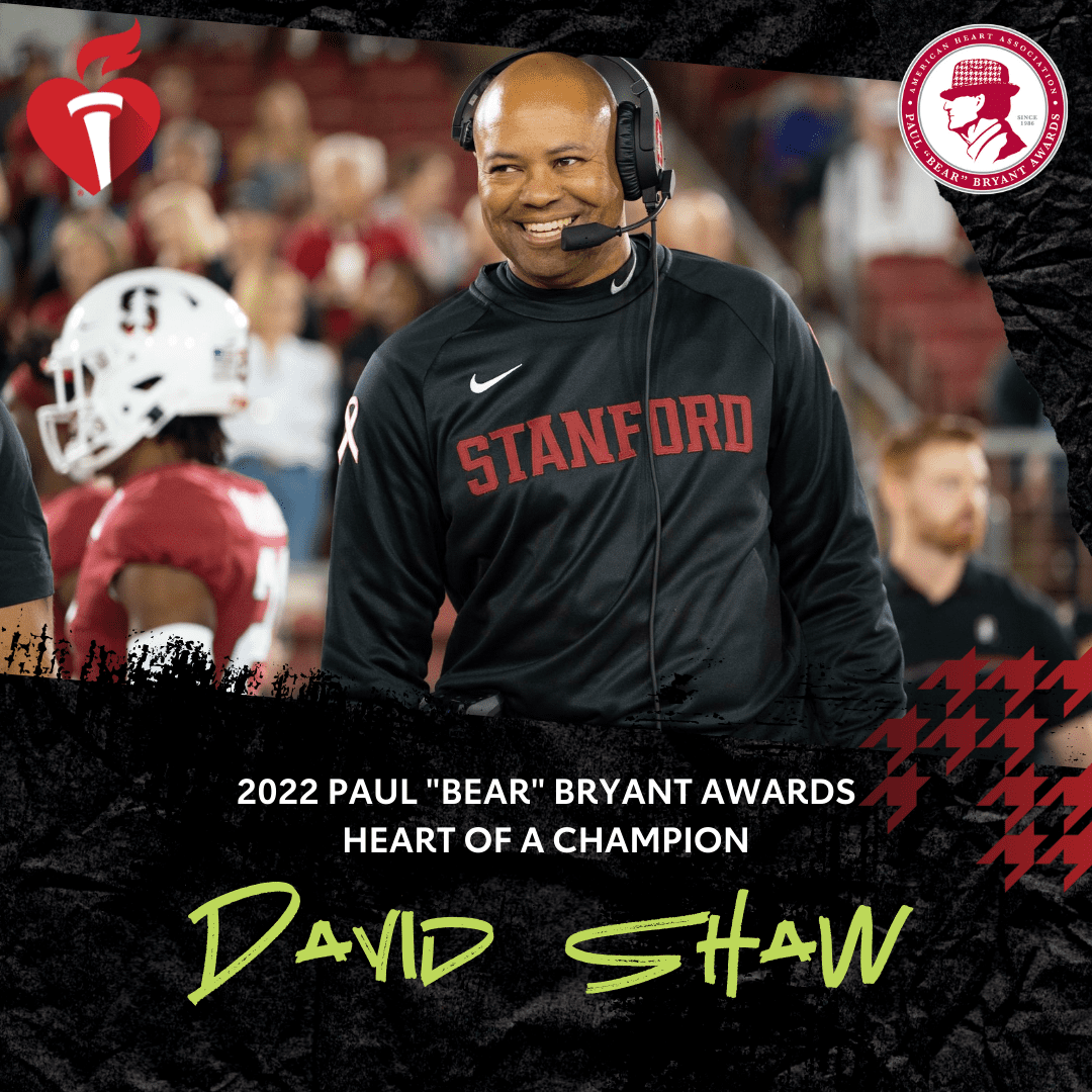 Stanford’s David Shaw Named Bear Bryant Heart Of A Champion Award